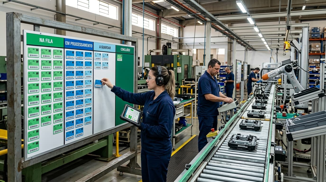 O que é Kanban industrial: como o sistema de produção puxada elimina desperdícios e melhora o fluxo