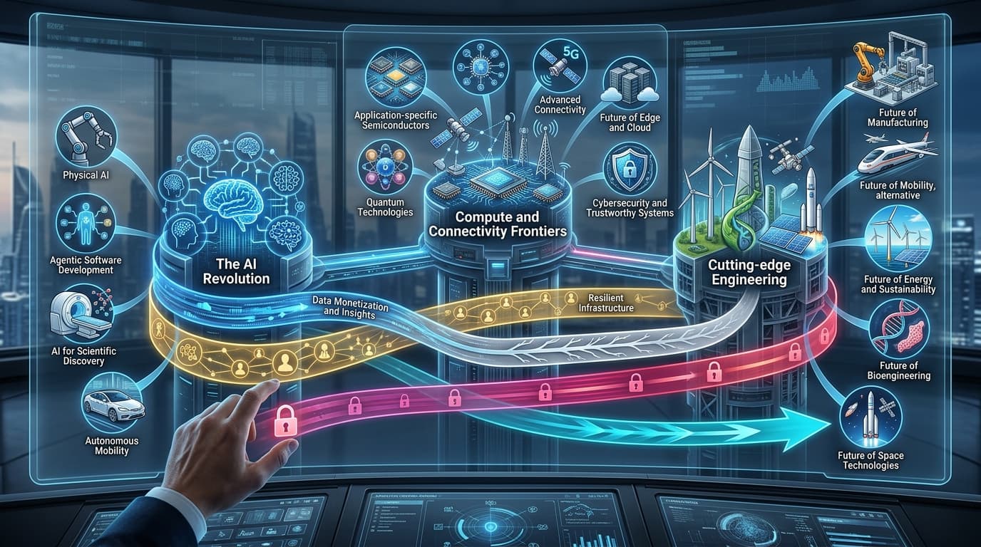 McKinsey Technology Trends 2026: os cinco temas que cruzam todas as 14 tendências e definem o próximo ciclo