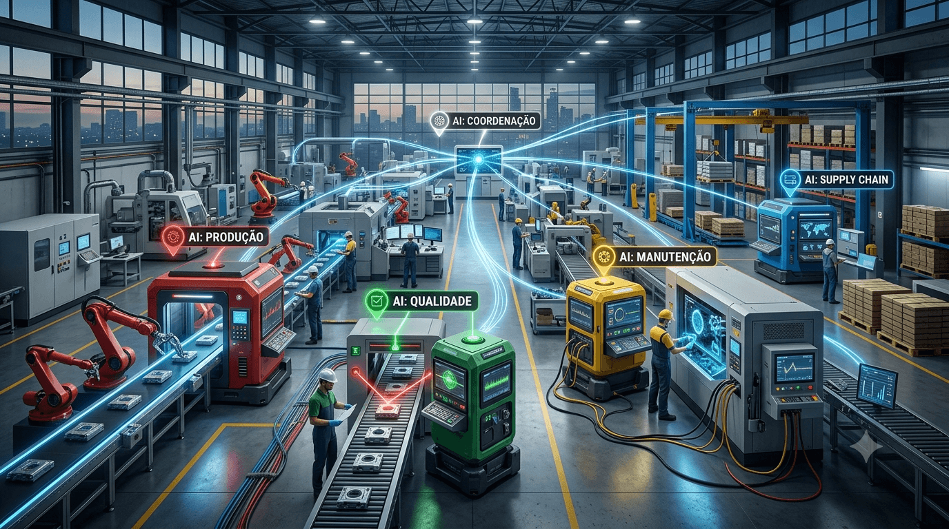 Sistemas multiagentes na indústria: o que o Gartner elegeu como tendência estratégica número 1 para 2026